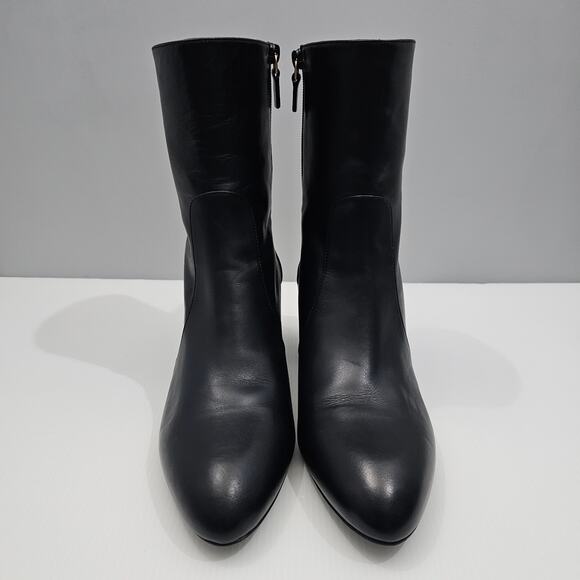 Stuart Weitzman Flareblock 60 Ankle Boot Womens 10 Black Leather Zip Block Heel - Picture 5 of 15